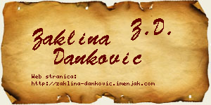 Žaklina Danković vizit kartica